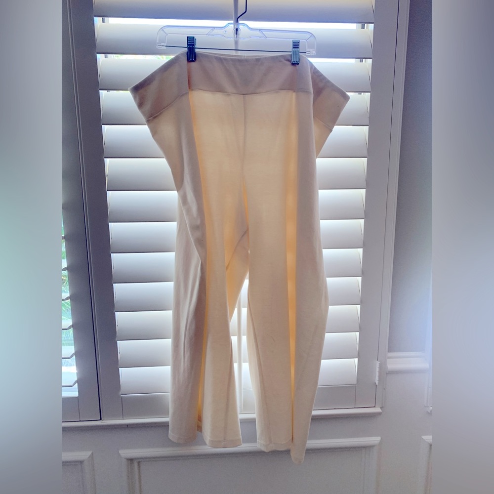 Eileen Fisher Organic Knit Cotton cropped pant. Cream. 3X. NWT